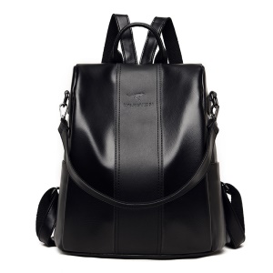 Sac à dos et bandoulière femme  en cuir avec logo en motif kangourou