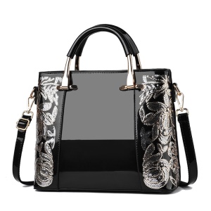 Sac à dame verni et brodé à paillettes Résistantes a la friction