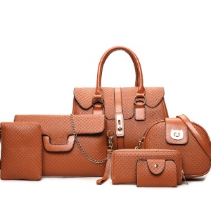 Ensemble de sac à main Trousse Porte monnaie en cuir 5 pcs