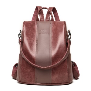 Sac à dos et bandoulière femme  en cuir avec logo en motif kangourou