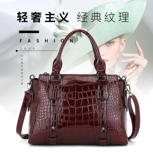 Sac à main pour femme en cuir PU avec motif  crocodile