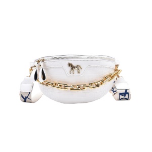 Sac à bandoulière pour femmes avec  motif crocodile, cuir PU et Accessoires de chaîne