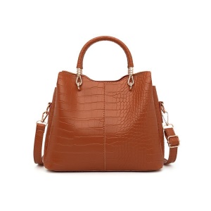Ensemble de sac à main et porte-monnaie en cuir 3 pcs  avec motif de crocodile