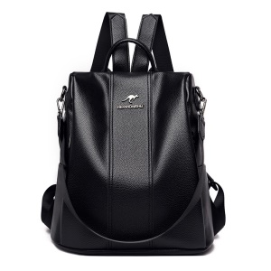 Sac à dos et bandoulière femme  en cuir avec logo en motif kangourou