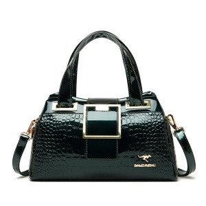 Sac à main  femme en cuir à motif crocodile et insigne Kangourou