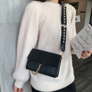 Sac à bandoulière pour femme en cuir PU simple et résistant au frottement
