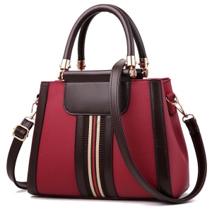 Sac à main en cuir PU rayé