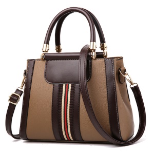 Sac à main en cuir PU rayé
