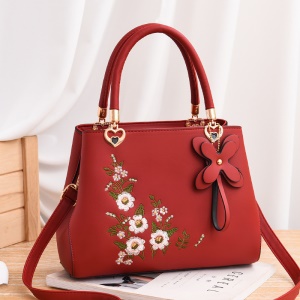 Sac à main brodé en cuir PU