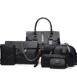 Ensemble de sac à main Trousse Porte monnaie en cuir 5 pcs