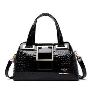 Sac à main  femme en cuir à motif crocodile et insigne Kangourou