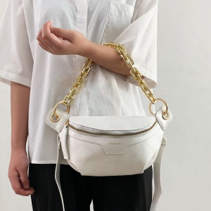 Sac à bandoulière pour femme en cuir avec stripe losange et Accessoires Chaîne