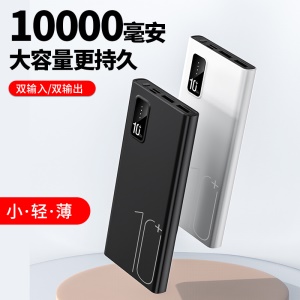 Power Bank 10.000mAh léger et slim fast charge 2 entrées de charges type-C et androïd