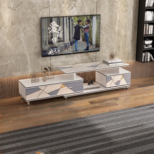 Meuble de télévision peint en haute lumière UV 3D niveau supérieur vitré
