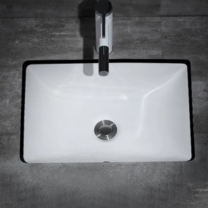 Ensemble lavabo carré en céramique