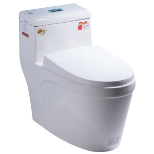 Toilette monobloc en céramique, silencieux, système de désinfection automatique