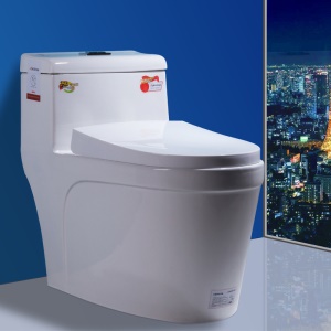 Toilette monobloc en céramique, silencieux, système de désinfection automatique