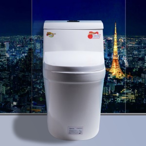 Toilette monobloc en céramique, silencieux, système de désinfection automatique