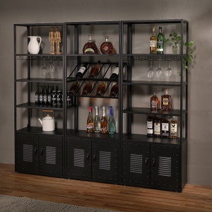 Armoire à vin multiniveau en fer forgé