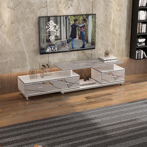 Meuble de télévision peint en haute lumière UV 3D niveau supérieur vitré