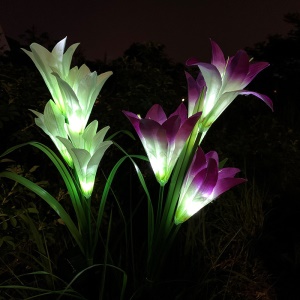 Fleur déco artificielle Lampe solaire  Jardin Intérieur dans vase