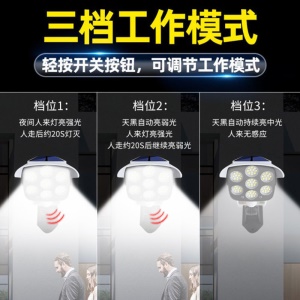 Lampe LED en caméra factice  mural à énergie solaire à télécommande et détecteur de mouvement