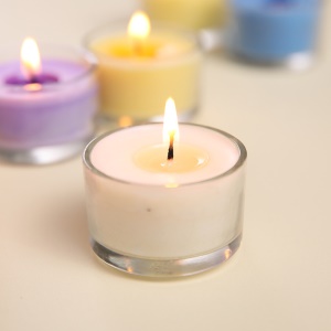 Bougie parfumée en verre cylindrique sans fumée