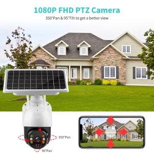 Caméra dôme en réseau 4G à énergie solaire 1080P