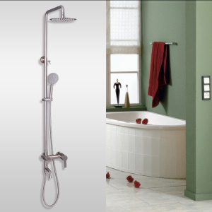 Ensemble (pommeau de douche + Robinet+ douche manuelle)en acier inoxydable avec 3 types de sorties