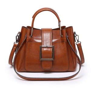 Sac à bandoulière pour femmes en cuir avec motif litchi