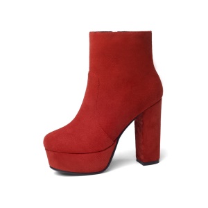 Bottines compensées à talon haut épais avec fermeture zip