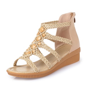 Sandales hautes en cuir synthétique