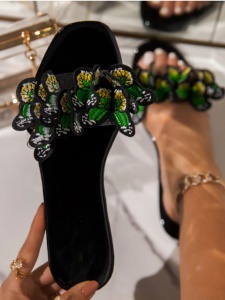 Pantoufles pour femmes à motif papillon