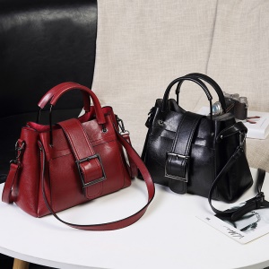 Sac à bandoulière pour femmes en cuir avec motif litchi