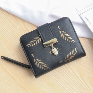 Portefeuille pour femme avec fermeture éclair et boucle courte