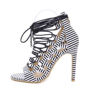 Talons hauts et fin pour femmes en cuir à motif serpent