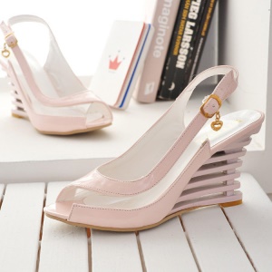 Sandales pour femmes Talon haut en cuir brillant