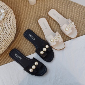Babouche de sortir confortable pour femmes avec décorations de perles
