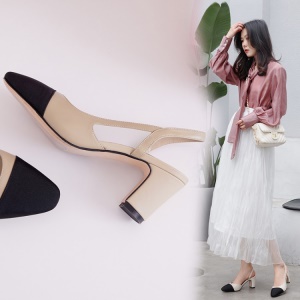 Talons hauts et épais pour femmes avec courroie arrière