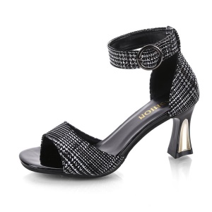 Sandales pour femmes avec boucle en cuir synthétique