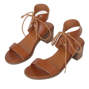 Sandales pour femmes avec talon épais en cuir PU artificiel