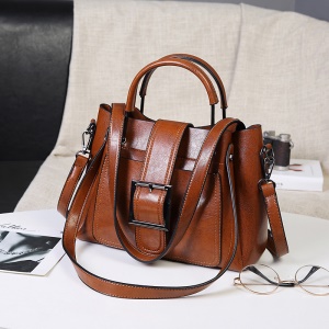 Sac à bandoulière pour femmes en cuir avec motif litchi