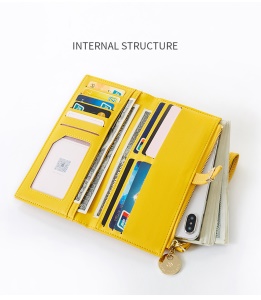 Portefeuille pour  femme couleur unie avec grande capacité