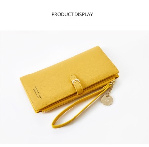 Portefeuille pour  femme couleur unie avec grande capacité