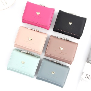 Porte-monnaie pour les femmes en cuir synthétique 3 plis