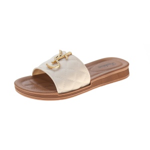 Pantoufle pour femmes en cuir artificiel PU