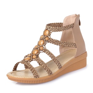 Sandales hautes en cuir synthétique
