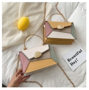 Sac à bandoulière en cuir synthétique pour femmes multicolores