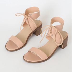 Sandales pour femmes avec talon épais en cuir PU artificiel