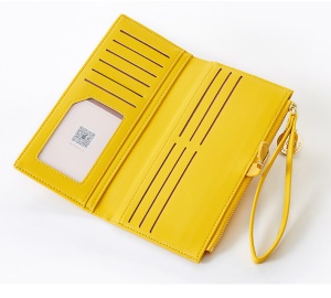 Portefeuille pour  femme couleur unie avec grande capacité